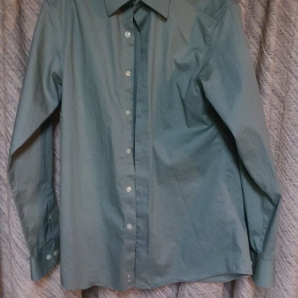 Mens Claiborne Modern Fit Button Down Dress Shirt - 14.5 - Green - Picture 2 of 6